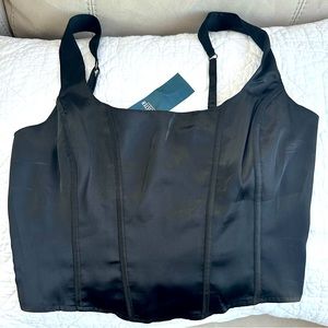 NWT, Hollister Co., Black Satin Tank Top, Size Medium